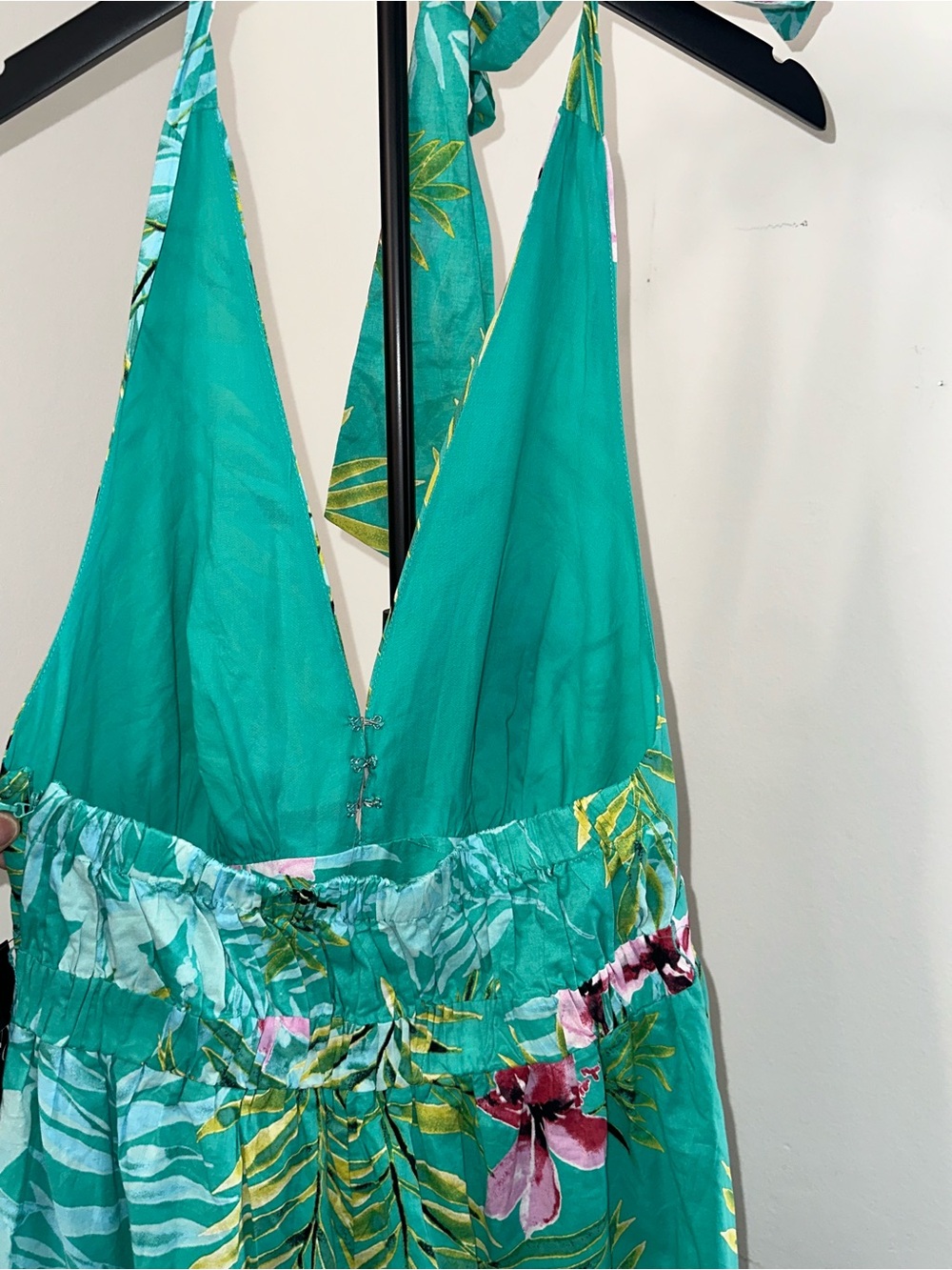 New York & Company Tropical Floral Halter Maxi Dress NWT Large - Picture 6 of 12